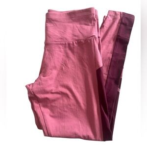Puma Pink Performance Leggings Large NWT | Burgundy Stripe + Sleek Stretch Fit